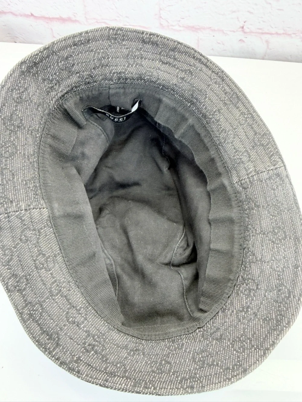 Gucci Vintage Black Denim Gg Canvas Bucket Hat